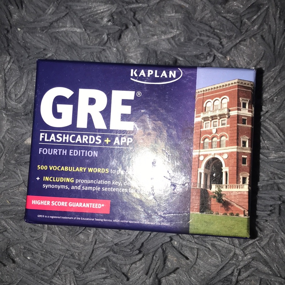 GRE Kaplan test prep flash cards